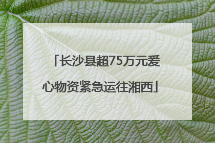 长沙县超75万元爱心物资紧急运往湘西