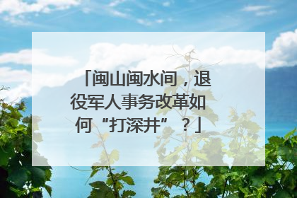 闽山闽水间，退役军人事务改革如何“打深井”？