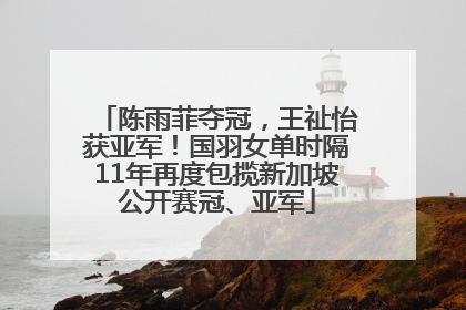 陈雨菲夺冠，王祉怡获亚军！国羽女单时隔11年再度包揽新加坡公开赛冠、亚军