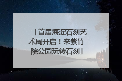 首届海淀石刻艺术周开启！来紫竹院公园玩转石刻