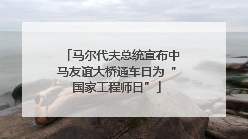 马尔代夫总统宣布中马友谊大桥通车日为“国家工程师日”