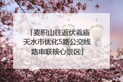 麦积山往返伏羲庙 天水市优化5路公交线路串联核心景区