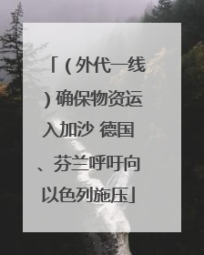 （外代一线）确保物资运入加沙 德国、芬兰呼吁向以色列施压