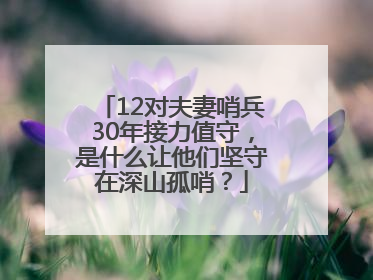 12对夫妻哨兵30年接力值守，是什么让他们坚守在深山孤哨？