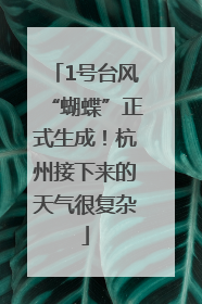 1号台风“蝴蝶”正式生成！杭州接下来的天气很复杂