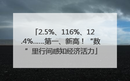 2.5%、116%、12.4%……第一、新高！“数”里行间感知经济活力