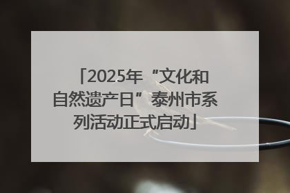 2025年“文化和自然遗产日”泰州市系列活动正式启动