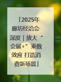 2025年廊坊经洽会·深度｜放大“会展+”乘数效应 打造消费新场景