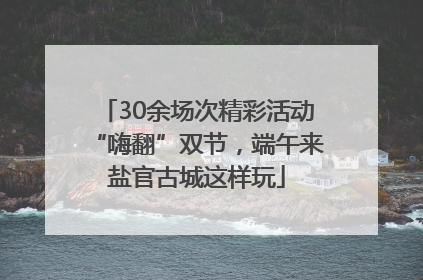 30余场次精彩活动“嗨翻”双节，端午来盐官古城这样玩