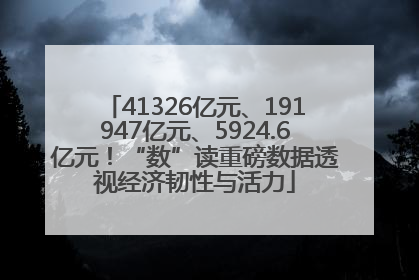 41326亿元、191947亿元、5924.6亿元！“数”读重磅数据透视经济韧性与活力