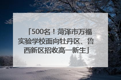 500名！菏泽市万福实验学校面向牡丹区、鲁西新区招收高一新生